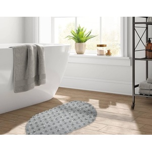 Grey Pebble Bath Mat - Clear by unbranded