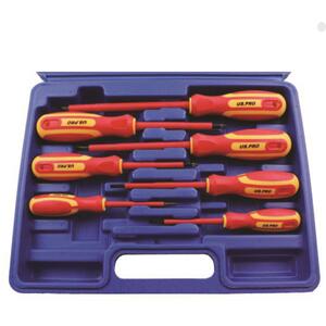 US PRO 7pc Insulated Electricians Screwdriver Set 1606 - Red and Yellow by US PRO