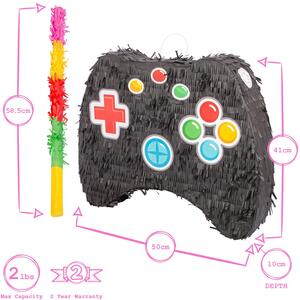 Game Controller Pinata Set with Stick Blindfold - Pink by Fax Potato