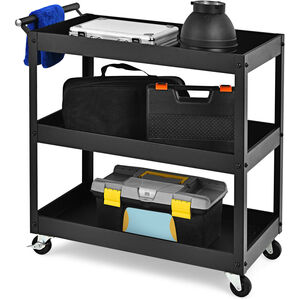 3-Tier Tool Trolley Utility Cart - Black by GAINOOM