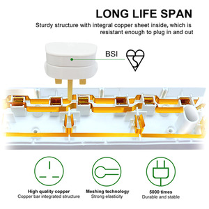 2 Way Extension Leads - White / 2m by ExtraStar