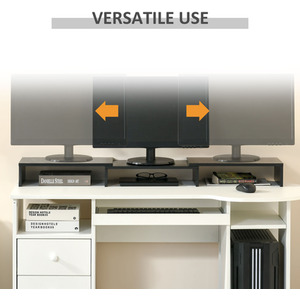 Vinsetto Dual Monitor Stand Riser - Black by Vinsetto