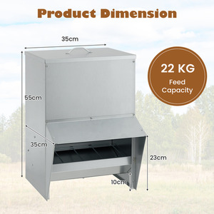 Automatic Poultry Feeder - Silver by Costway