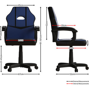 Comet Racing Gaming Chair - Blue by Vida Designs