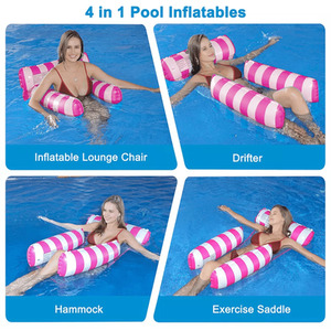 2 pcs Inflatable Water Hammock Pool Chair - blue