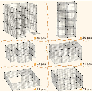 Metal Wire Pet Playpen - Black by PawHut