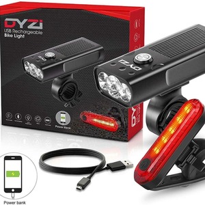 Bike Light Set Waterproof Rechargeable - Black by DYZI