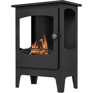 HOMCOM Freestanding Bioethanol Fireplace with 1.2L Tank and Flame Snuffer - Black by HOMCOM