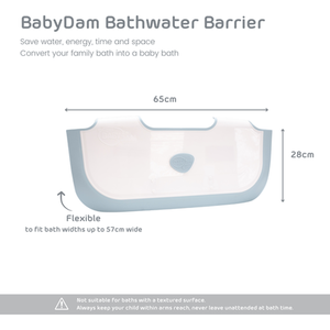 BabyDam Bathwater Barrier alternative to a baby bath suitable from birth - Blue by BabyDam