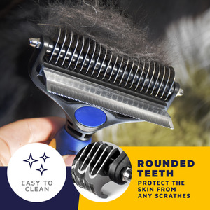 Dog Grooming Brush - Blue & Yellow / Dual Brush by DogCratesPlus