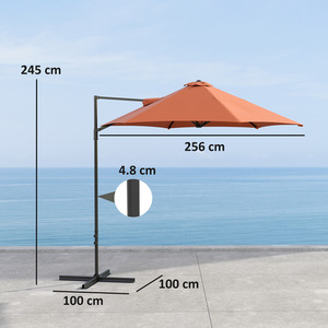 Outsunny 2.5M 360 degree Rotation Garden Cantilever Parasol by Outsunny