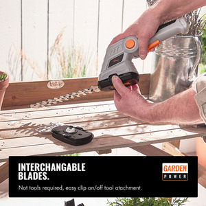 Electric 2 in 1 Cordless Grass and Hedge Trimmer 7.2V - Grey by VonHaus