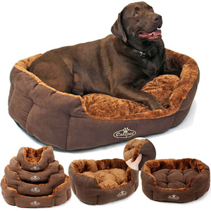 Deluxe Faux Fur Dog Bed in Chocolate Brown - Brown / XL by Actiaspet