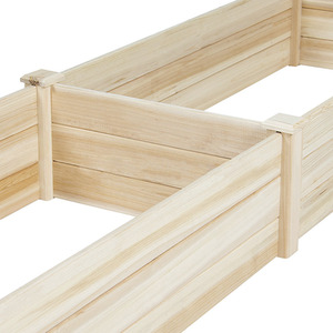 Rectangular Wooden Raised Garden Bed - Brown by Livingandhome