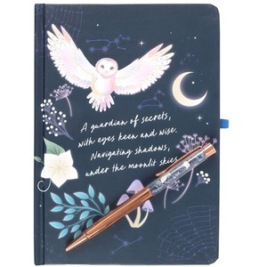 Night Owl Journal with Sodalite Pen - Midnight Blue by Kingsbury Gifts