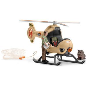SCHLEICH Wild Life Animal Rescue Helicopter with Toy Figures - Black by SCHLEICH