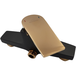 BlackRose Gold Brass Bathroom Shower Faucet Single Lever Wall Mounted Mixer Tap - Black by Invena