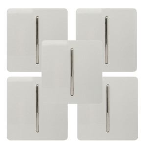 1 Gang 2 Way 10Amp Screwless Long Rocker Switch - White / 5 by Trendiswitch