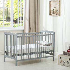 Brooklyn Baby Cot Crib with Water Repellent Mattress - Grey by Mcc Direct