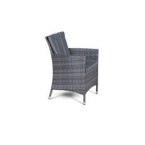 Savannah Fire Pit Square Rattan Patio Dining Set - Grey / 6 by Giardino