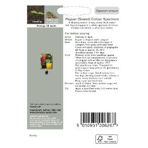 Pack of Colour Spectrum Sweet Pepper Seeds by Johnsons