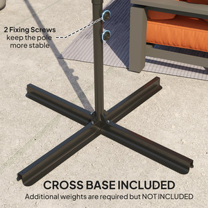 Outsunny 2.5M 360 degree Rotation Garden Cantilever Parasol by Outsunny