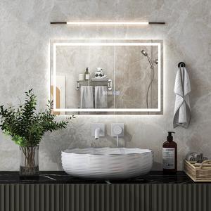 Bathroom LED Rectangle Mirror - Silver by Costway