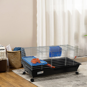 Pawhut Small Animal Cage Hutch - Black by Pawhut