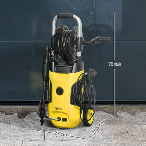Outsunny 1800W 150 Bar Pressure Washer with Nozzle - Yellow by Outsunny