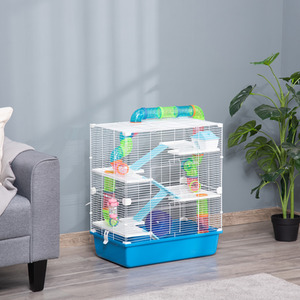 PawHut Large Pet House Cage with Tunnel Tube - Blue by PawHut