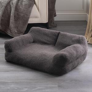 Teddy Fleece Pet Sofa Bed - Charcoal by OHS