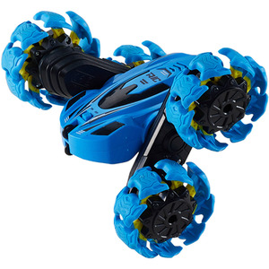 RC Stunt Car Toy with Explosive Wheels - Blue by komore