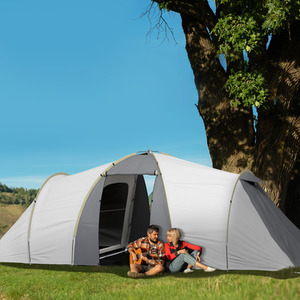 Outsunny Tunnel Tent with 2 Bedroom, Living Area and Vestibule for 4-6 Person by Outsunny