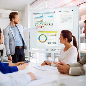 Mobile Whiteboard with Grid Patter Board - White by Costway