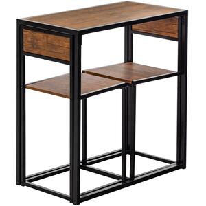 Industrial 2 Seater Breakfast Bar Set - Brown by Harbour Housewares