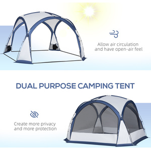 Outsunny Dome Tent for 6-8 Person Tent with 4 Zipped Mesh Doors - White, Blue by Outsunny