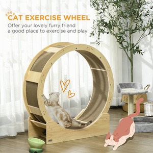PawHut Cat Wheel with Brake - Brown by PawHut