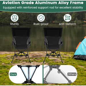 Outdoor Camping Chair - Black by Costway