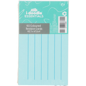 Pack of 60 Revision and Presentation Coloured Cards by i-doodle