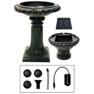 Victorian Stone Effect Solar Powered Water Feature - Turquoise by Solaray