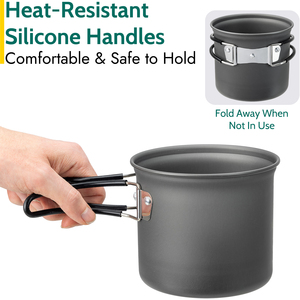 Camping Cookware 4Pc Set 1-2 Person - Black by Trail