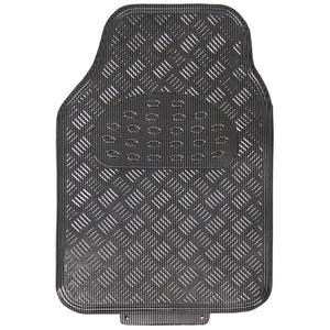 Titan Metallic Universal Rubber Backed Carbon Car Mat 4 Piece Set - Carbon by JVL