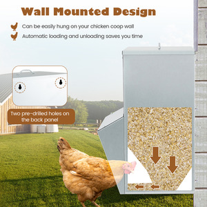 Automatic Poultry Feeder - Silver by Costway