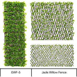 Expanding Wooden Trellis Privacy Screen - Green / Jade