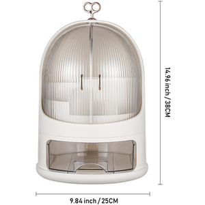 Makeup Organizer with Music Box - White by Livingandhome