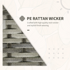 Outsunny 3 Piece PE Rattan Wicker Garden Furniture Set - Blue by Outsunny