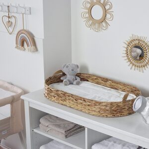 Quality Baby Changing Basket Newborn Childs Change Mat Handmade Woven - White by Kinder Valley