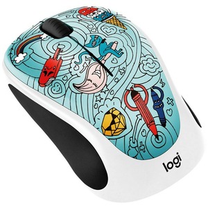 Logitech Wireless Optical Mouse - Multicoloured / M325c Blue Doodle by Logitech