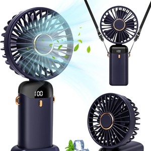 Rechargeable USB-C Handheld Desk Fan - Dark Blue by Dyzi