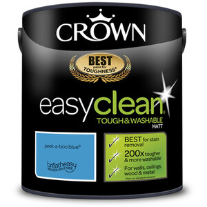 Crown Easyclean Matt Emulsion Paint - Peekaboo Blue by Crown Paints